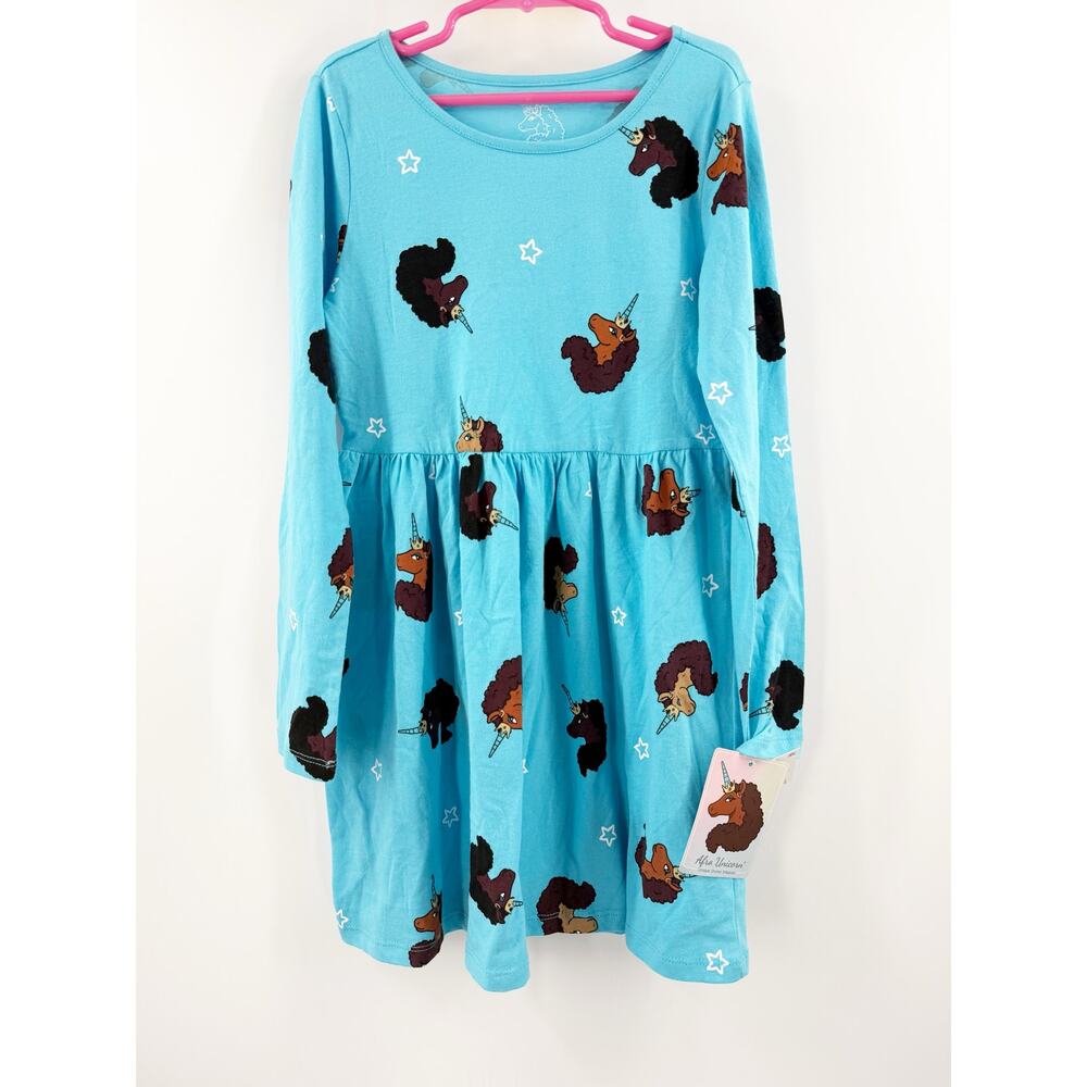 Afro Unicorn Girls Dress Medium (7/8) Mad Engine NWT Skater Black Women Owned